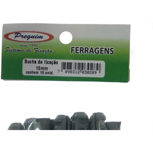 Cartela Bucha Fixacao Preguim 10 Com 10 Pecas 0289
