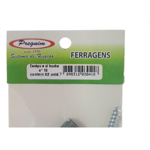 Cartela Escapula Com Bucha 10 Preguim Com 02 Pecas 0418