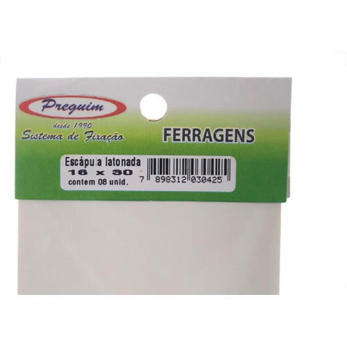 Cartela Escapula Bicromatizada Preguim 16X30 Com 08 Pecas 0425
