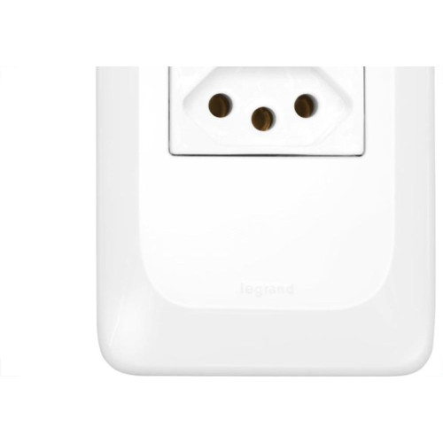 Conjunto Pial Pop 4X2 Branco Com Placa (1Tomada 10A) Lgx030
