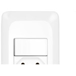 Conjunto Pial Pop 4X2 Branco Com Placa (1Simples+Tomada 20A) Lgx10320
