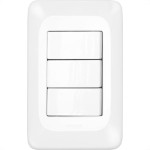 Conjunto Pial Pop 4X2 Branco Com Placa (3Simples) Lgx111