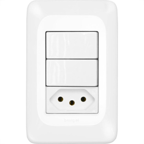 Kit C/3 - Conjunto Pial Pop 4X2 Branco Com Placa (2Simple...