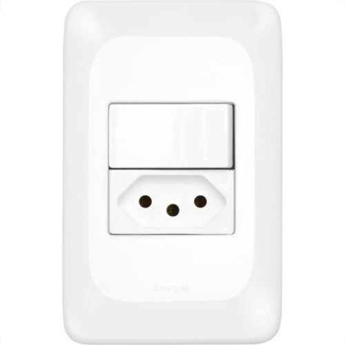 Kit C/2 - Conjunto Pial Pop 4X2 Branco Com Placa (1Parale...