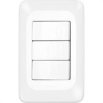 Kit C/3 - Conjunto Pial Pop 4X2 Branco Com Placa (3Parale...