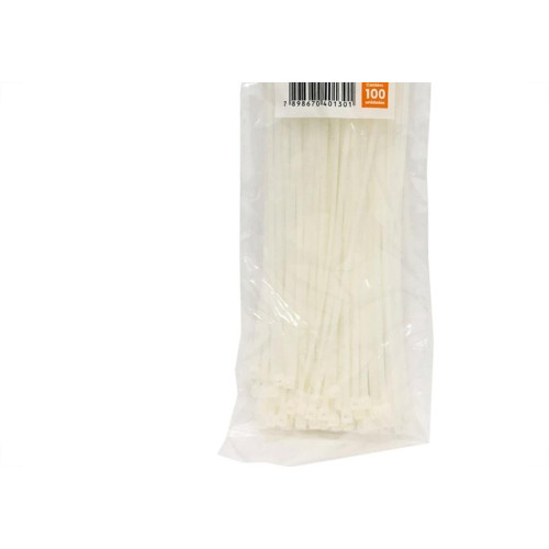 Abracadeira Nylon Perkon Branca 2,5X200 100 Pecas 1250