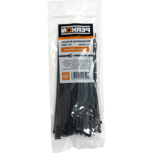 Abracadeira Nylon Perkon Preta 2,5X150 100 Pecas 12 1280