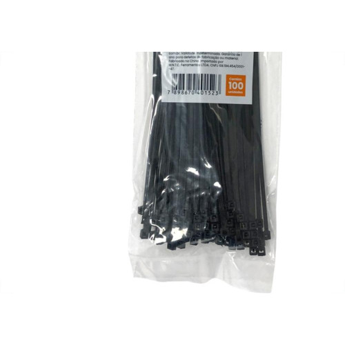 Abracadeira Nylon Perkon Preta 2,5X150 100 Pecas 12 1280