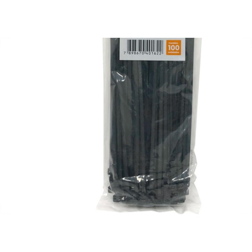 Abracadeira Nylon Perkon Preta 4,8X250 100 Pecas 1290