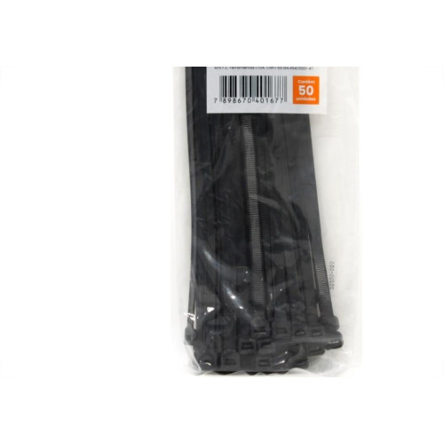 Abracadeira Nylon Perkon Preta 7,6X250 50Pecas 1295