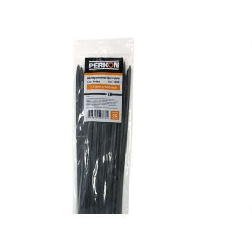Abracadeira Nylon Perkon Preta 7,6X500 50Pecas 1299