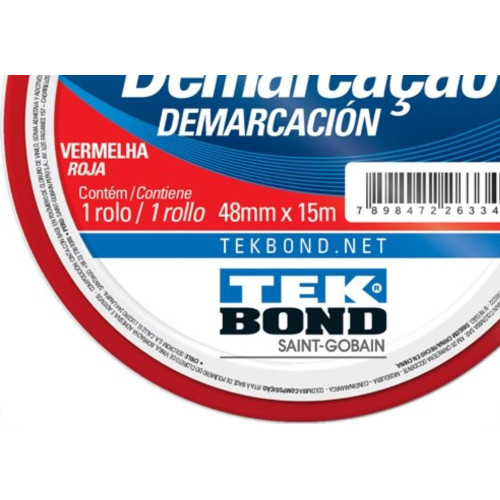 Fita Demarcacao Solo Tekbond 48X15M Vermelha 