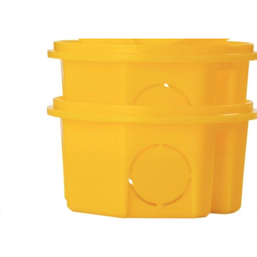 Caixinha Luz Plastica 3X3 Tramontina Amarela Orelha Pvc  - Kit C/20 