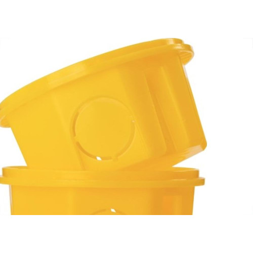 Caixinha Luz Plastica 3X3 Tramontina Amarela Orelha Pvc  - Kit C/20 