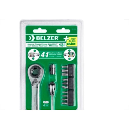 Chave Estrela Belzer Com Catraca Quadbox 8-19Mm Com 13 Pecas 85210Dbj