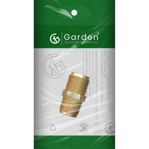 Niple Zamac Amarelo Garden   1/2''X1/2'' 10603E Niple Zamac Amarelo Garden   1/2''X1/2'' 10603E