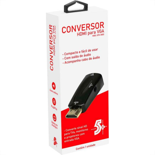 Conversor De Video - Hdmi Para Vga - Saida R/L - ( Plug ) 075-0822