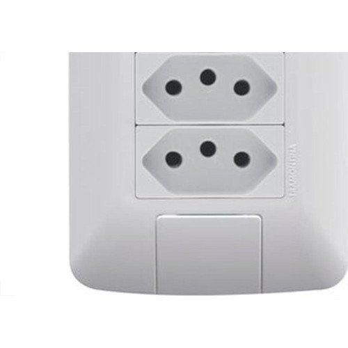 Conjunto Tramontina Aria 4X2 Branco Com Placa (3 Tomadas 10A) 57241/076