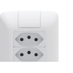 Conjunto Tramontina Aria 4X2 Branco Com Placa (3 Tomadas 10A) 57241/076