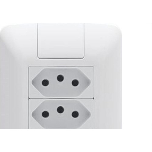 Conjunto Tramontina Aria 4X2 Branco Com Placa (3 Tomadas 10A) 57241/076