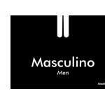 Placa Sinalizacao Poliestireno 15X18 ''Masculino (Portugues/Ingles)'' Blk02