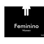 Placa Sinalizacao Poliestireno 15X18 ''Feminino (Portugues/Ingles)'' Blk03