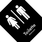 Placa Sinalizacao Poliestireno 15X18 ''Toilette Unissex (Portugues/Ingles)'' Blk04
