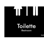 Placa Sinalizacao Poliestireno 15X18 ''Toilette Unissex (Portugues/Ingles)'' Blk04