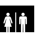 Placa Sinalizacao Poliestireno 15X18 ''Toilette Unissex (Portugues/Ingles)'' Blk04