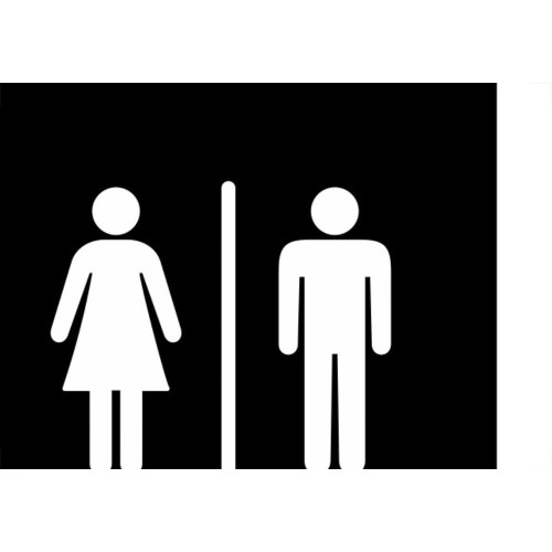 Placa Sinalizacao Poliestireno 15X18 ''Toilette Unissex (Portugues/Ingles)'' Blk04