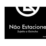 Placa Sinalizacao Poliestireno 15X18 ''Nao Estacione Sujeito A Guincho'' Blk09