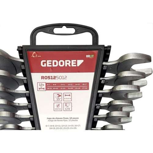 Chave Fixa Gedore Red 6A32 12B Kit 12Pecas 