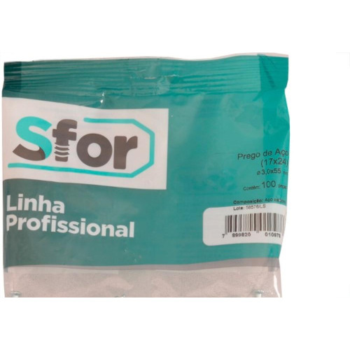 Prego Aco Sforplast Com Cabeca  17X24 (3,00X55mm)   100pcs 