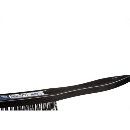 Escova Aco Atlas Plastica Com Cabo 3 Filas 1820/3 - Kit C/12 