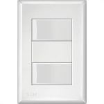Conjunto Fame Evidence 4X2 Branco Com Placa(2Simples) 16A 