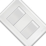 Conjunto Fame Evidence 4X2 Branco Com Placa(2Simples) 16A 