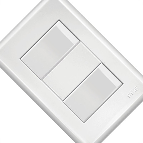 Conjunto Fame Evidence 4X2 Branco Com Placa(2Simples) 16A 