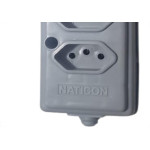 Tomada Barra Naticon   Tripla 10A 2 Polos +Terra Cinza 607