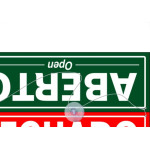 Placa Sinalizacao Poliestireno 10X320 ''Aberto/Fechado Com Fio De Nylon E Ventosa 250Cf