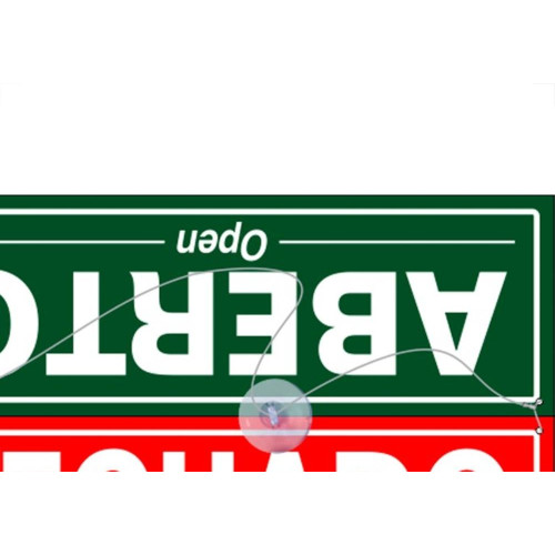 Placa Sinalizacao Poliestireno 10X320 ''Aberto/Fechado Com Fio De Nylon E Ventosa 250Cf