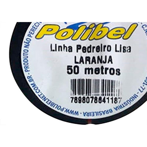 Linha Pedreiro 1 Fio Laranja Polibel 50M 1194 - Kit C/12 