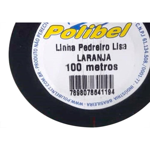 Linha Pedreiro 1 Fio Laranja Polibel 100M 1187 - Kit C/12 