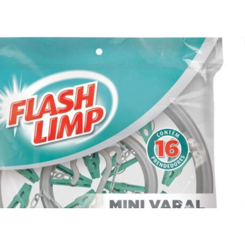 Varal Flashlimp Mini ''Redondo''Com 16 Prendedores Lav6810