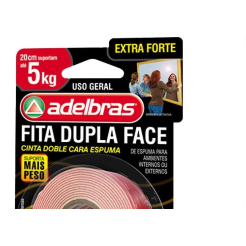 Fita Dupla Face Adelbras Espuma Extra Forte 24 X 1,5M Ate 5Kg 