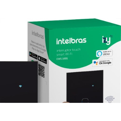 Interruptor Inteligente Intelbras Wifi Touch Preto 1 Tecla Ews 1001 