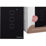 Interruptor Inteligente Intelbras Wifi Touch Preto 3 Teclas Ews 1003 