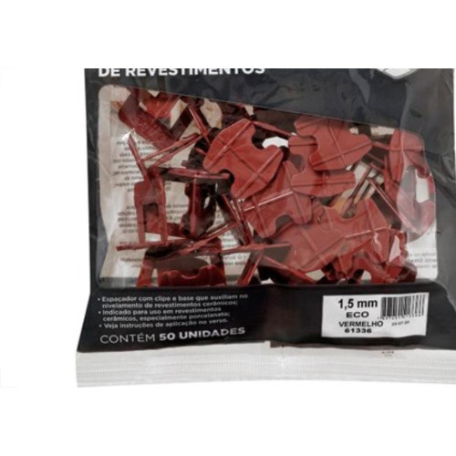 Espacador Nivelador Cortag Eco 1,5Mm Vermelho Com 50Pecas 61336