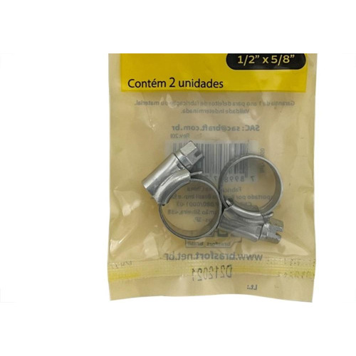 Cartela Abracadeira Rosca Sem Brasfort Fim  1/2 X 5/8'' Cartela Com 2 Pecas 7650