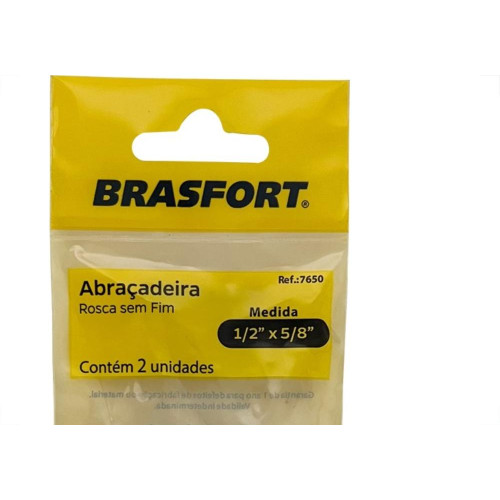 Cartela Abracadeira Rosca Sem Brasfort Fim  1/2 X 5/8'' Cartela Com 2 Pecas 7650