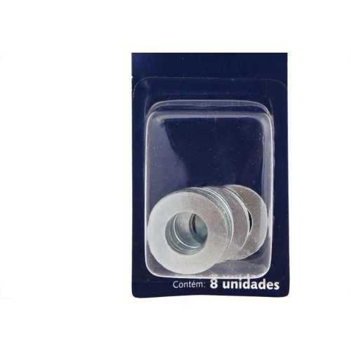 Cartela Arruela Lisa Zincada Brasfort  3/8'' Cartela Com 08 Pecas 7657